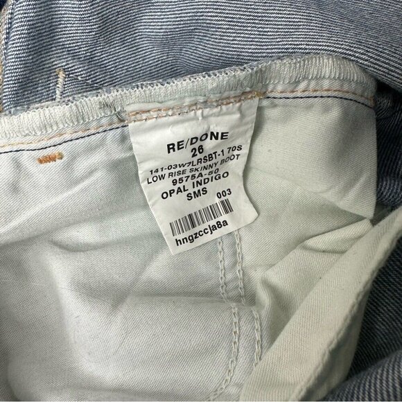 Re/Done‎ Women's NWT Opal Indigo 70s Low-Rise Skinny Boot Jeans W26-28/L31 - Picture 7 of 15